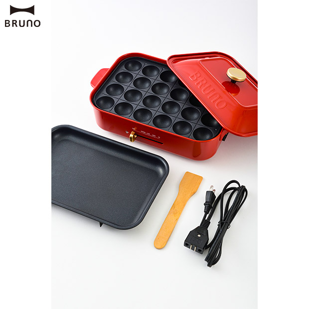 ホットプレートBRUNO コンパクトホットプレート レッド BOE021-RD(1台)